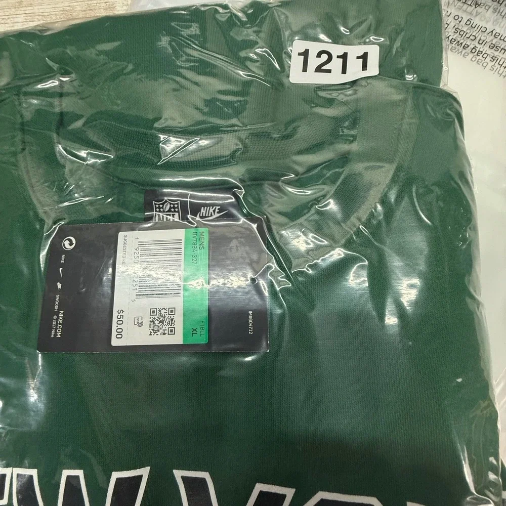 Nike Sweatshirt Mens XL Green NFL New York Jets Crewneck Fleece‎ BV7894-327 NWT